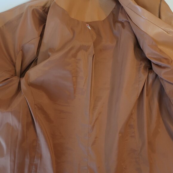 Womens 5a7 Cinq A Sept "Kylie" Brown Vegan Leather Blazer/Jacket 14 - Picture 9 of 9